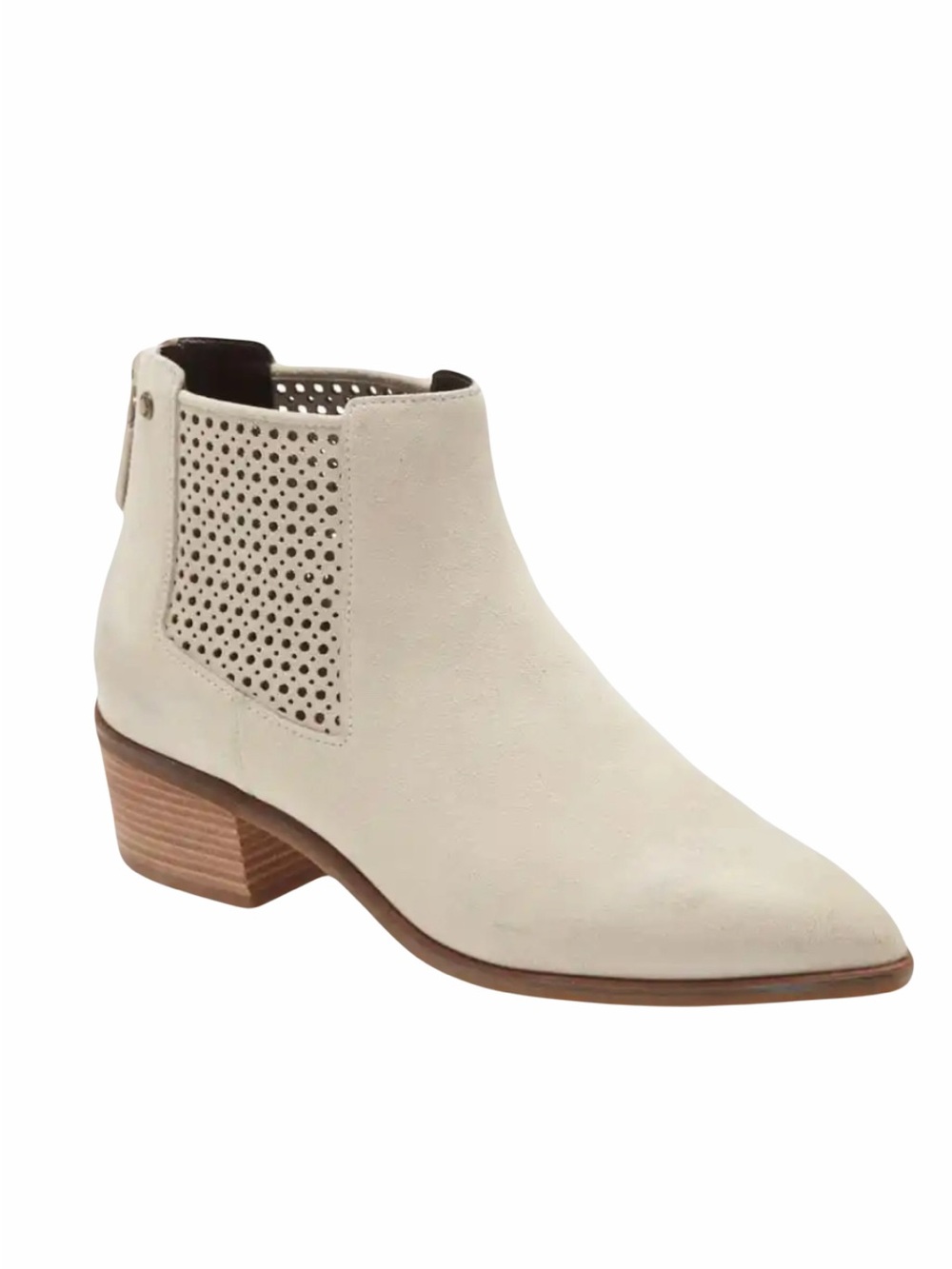 Cole Haan Suede Val Pointed Toe Bootie 
Women's Cream Perforated Ankle Boot 10